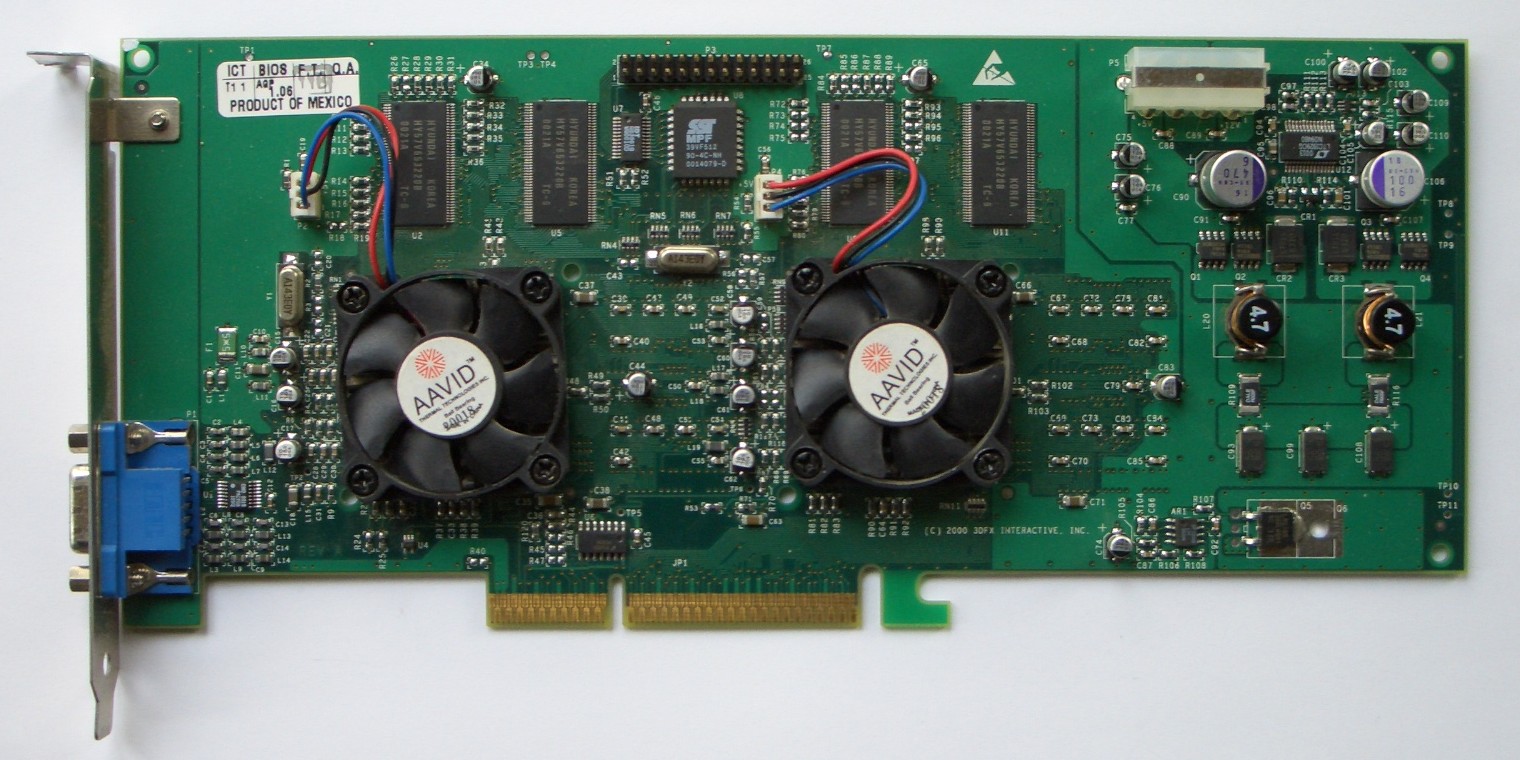 Видеокарта 3dfx Voodoo5 5500 с двумя чипами VSA-100 в режиме SLI